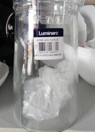 Кувшин luminarc kone /1.3 л с крышкой (n1102)5 фото