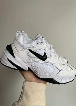 Женские кроссовки найк м2к техно бело чёрные / nike m2k tekno "white black"1 фото