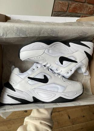 Женские кроссовки найк м2к техно бело чёрные / nike m2k tekno "white black"8 фото