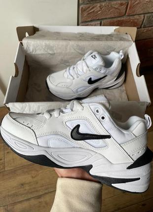 Женские кроссовки найк м2к техно бело чёрные / nike m2k tekno "white black"6 фото