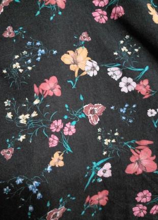 Красивая рубашка с длинными рукавами цветочным принтом вискоза seven sisters3 фото