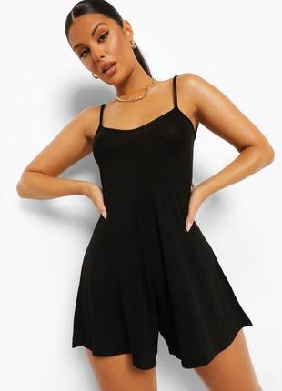 Чорний ромпер з відкритою спинкою від boohoo, розмір xl-2xl