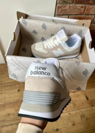 Женские кроссовки нью беланс 574 бежевые / new balance 574 beige9 фото