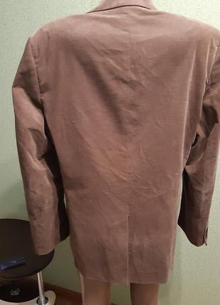 Вельветовый пиджак блейзер песочного цвета5 фото