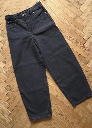 Чорні графітові джинси кюлоти levi's premium balloon leg висока посадка талія широкі джинси levi's6 фото