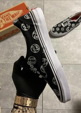 😬vans era black white fuck em😬 кеды вансы 36рр - 43рр3 фото