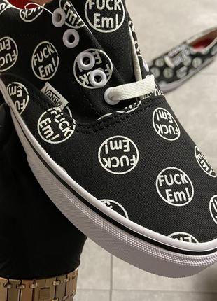 😬vans era black white fuck em😬 кеды вансы 36рр - 43рр4 фото