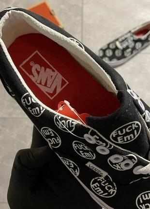 😬vans era black white fuck em😬 кеды вансы 36рр - 43рр6 фото