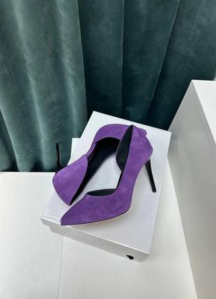 Туфли лодочки на шпильке нарядные из итальянской кожи и замши женские2 фото