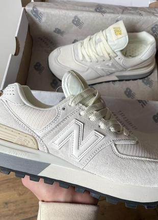 Жіночі кросівки нью беланс 574 / new balance 574 legacy grey beige7 фото