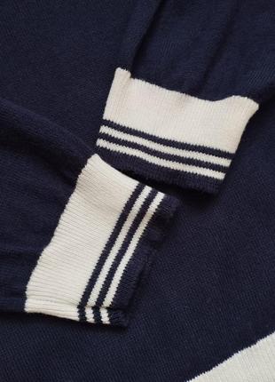 Джемпер с контрастной окантовкой giorgio di mare xs женский тонкой вязки синий с белым свитер кофта7 фото