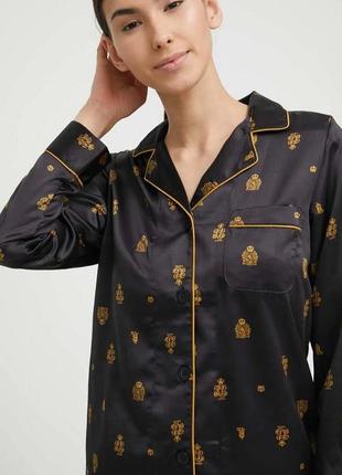 Сатиновая атласная пижамная рубашка lauren ralph lauren пижама3 фото