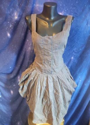 Сукня парашут в дрібну смужку amy's в стилі allsaints стімпанк готична вінтаж1 фото