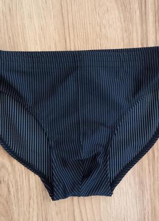 Черные мужские купальные плавки в полоску, размер 48
