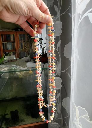 Длинное винтажное ожерелье с перламутром, 138см8 фото