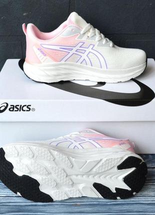Asics gel-excite 10 белые с розовым кроссовки кеды женские ассикс сетка весенние летние демисезонные демисезон низкие4 фото