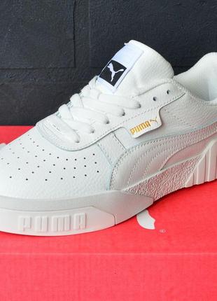 Puma cali кросівки кеди жіночі білі шкіряні весняні осінні демісезонні демісезон топ якість низькі шкіра шкіряні пума калі5 фото