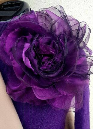 Фиолетовый цветок из органзы,23 см