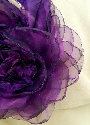 Фиолетовый цветок из органзы,23 см4 фото
