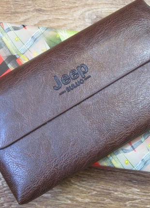 Коричневый мужской клатч кошелек jeep buluo