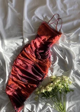Яскрава приталена сукня сітка із відкритою спиною oh polly1 фото
