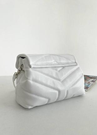 Белая сумка клатч в стиле yves saint laurent pretty bag white4 фото