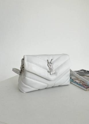 Белая сумка клатч в стиле yves saint laurent pretty bag white6 фото