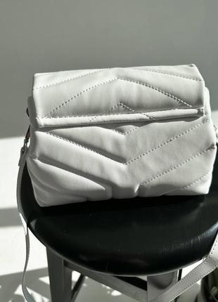 Белая сумка клатч в стиле yves saint laurent pretty bag white5 фото