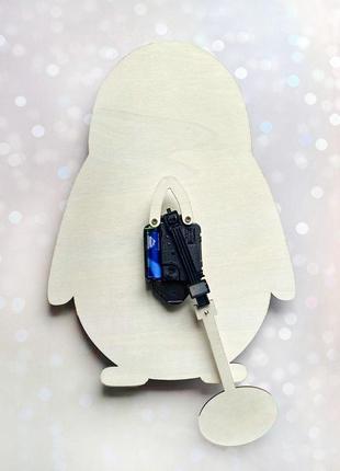 Детские часы настенные с маятником :: пингвин (40х24 см)3 фото