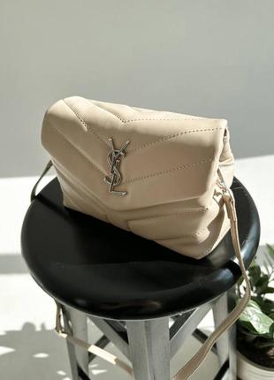 Бежева сумка клатч в стилі yves saint laurent pretty bag beige