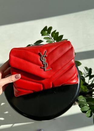 Червона сумка клатч в стилі yves saint laurent pretty bag red