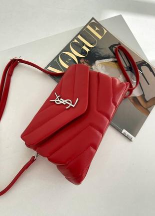 Красная сумка клатч в стиле yves saint laurent pretty bag red6 фото