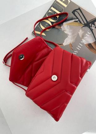 Красная сумка клатч в стиле yves saint laurent pretty bag red9 фото