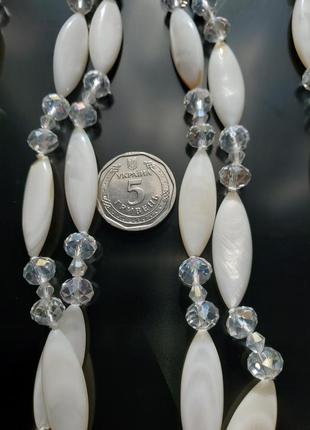 Кристаллическое ожерелье с покрытием ав и перламутром, америка6 фото