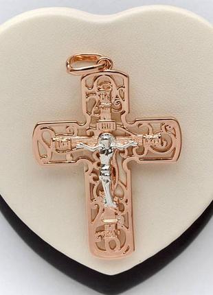Позолочений хрестик кулон медичне золото позолоченный крестик еулон медзолото