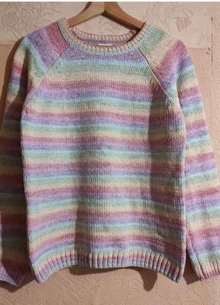 Райдужний жіночий светр next м'який плюшевий на підлітка 16 років2 фото