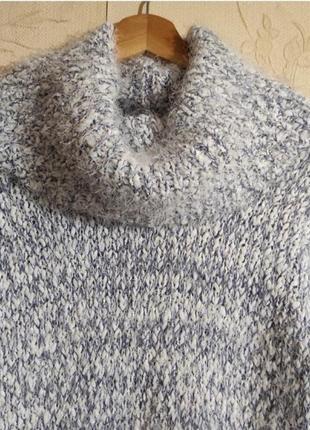 Пухнастий жіночий светр peacocks з хомутом з широким комірцем пуловер4 фото