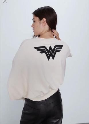 Zara wonder women comics новый свитшот реглан худи xs-s  хлопок4 фото