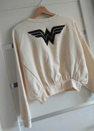 Zara wonder women comics новый свитшот реглан худи xs-s  хлопок9 фото