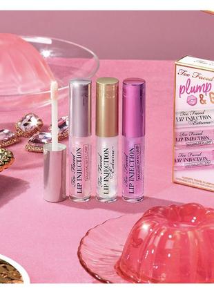 Too faced mini plump &amp; go ultimate travel plumping gloss set6 фото