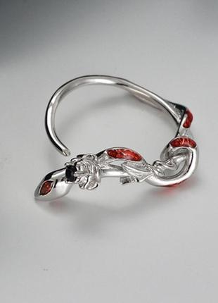 Серебряное кольцо "королевская змея"1 фото