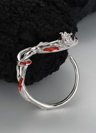 Серебряное кольцо "королевская змея"2 фото