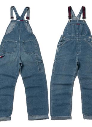 Tommy hilfiger&nbsp;vintage bib overalls denim jumpsuit женский джинсовый комбинезон