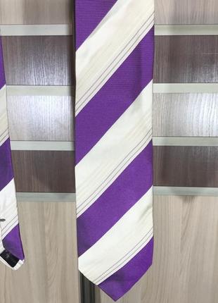Краватка ermenegildo zegna в смужку 100% шовк оригінал4 фото