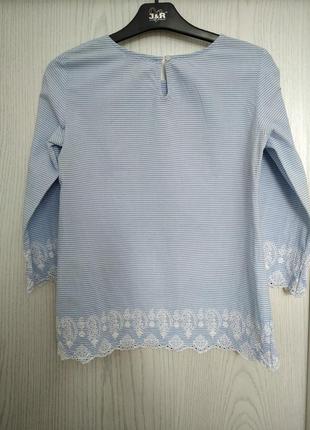 Хлопковая блуза с вышивкой esprit, р. 343 фото