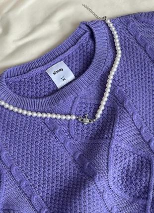 Акриловый лавандовый свитер sinsay фиолетовый сиреневый4 фото