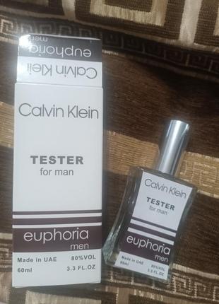 Тестер чоловічий calvin klein euphoria men, 60 мл new