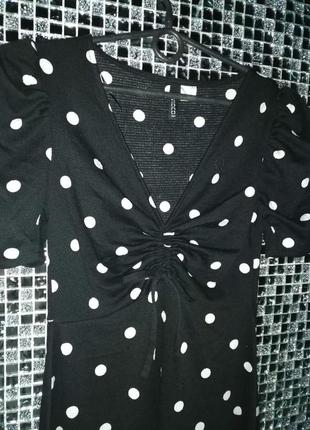 Платье в горошек черно-белое h&m divided s р2 фото