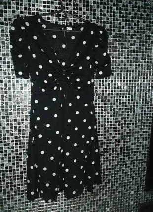 Платье в горошек черно-белое h&m divided s р1 фото