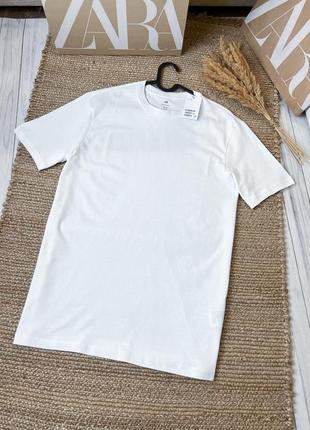 Базовая хлопковая футболка в белом и черном цвете regular fit h&m2 фото